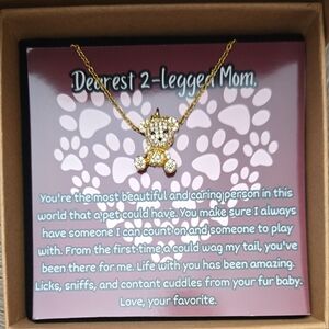 Gold and Silver Paw Pendant Necklace